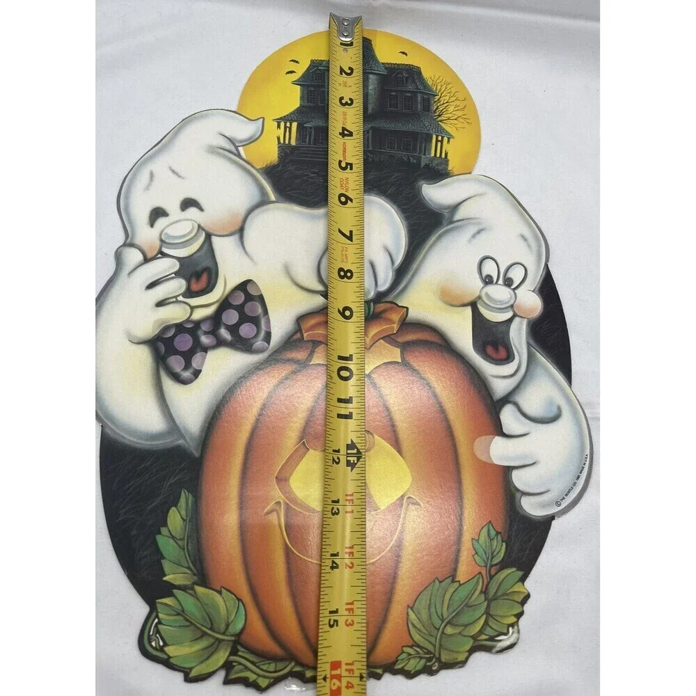VINTAGE BEISTLE HALLOWEEN GHOST DIE CUT CARDSTOCK DECORATION